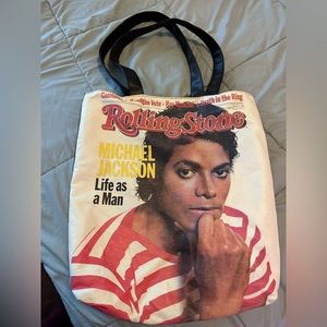 Michael Jackson Rolling Stones Tote Bag